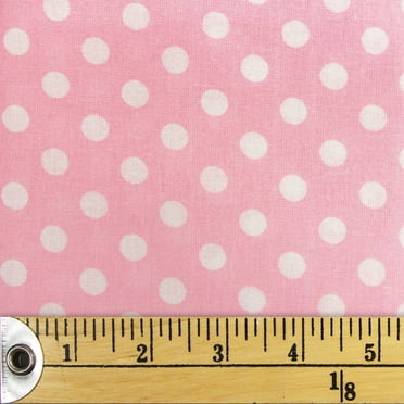 Fabric Creations Pink Polka Dot Cotton Fat Quarter 45 × 53 cm (18 × 21 in), Light Pink