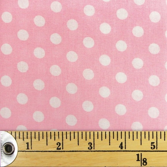 Fabric Creations Pink Polka Dot Cotton Fat Quarter 45 × 53 cm (18 × 21 in), Light Pink
