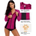 thumbnail image 2 of Charmo Haut Maillot Dermoprotecteur à Manches Longues pour Femmes, Fermeture Éclair devant, Protection Solaire, Chandail de Bain UPF 50+, 2 of 6