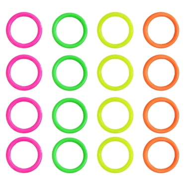 Throwing Rings For Kids 24pcs Toss Circle Ring Throwing Rings Toy Funny Hollow Circle Rings Toy for Girl Boy (6cm of Inside Diameter,0.7cm of Diameter,Random Color)