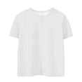 thumbnail image 4 of MeetoTime T-shirt à Col Rond à Manches 3/4 Uni pour Enfants, Décontracté, Ample, Printemps Été, pour Garçons et Filles, 4 of 4
