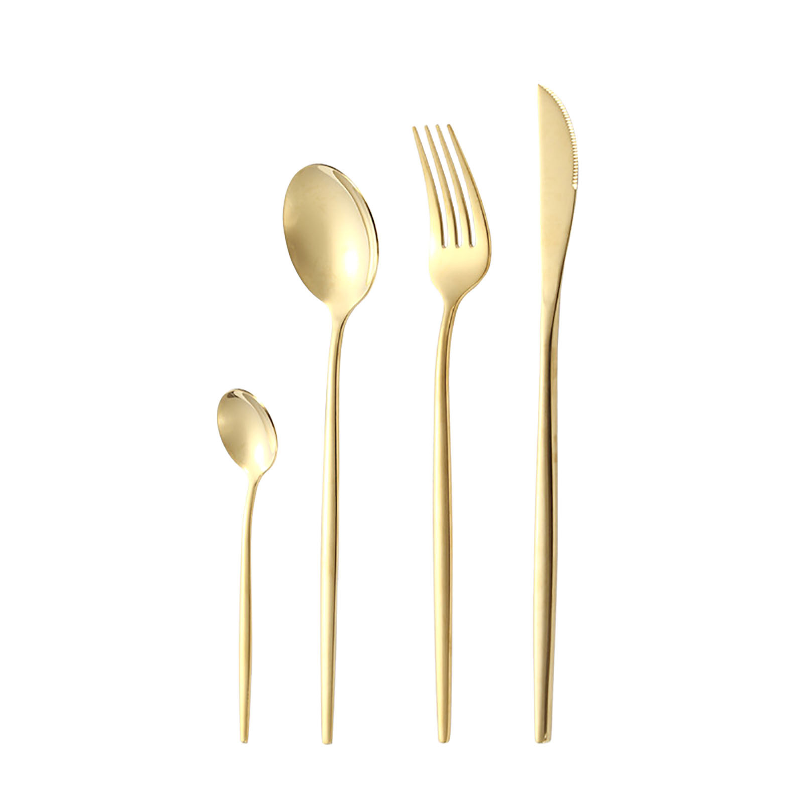 SMihono Kitchen Organizers and Storage Matte Gold Silverware Set With Steak Knives,Stainless Steel Gold Flatware Set,16 Pcs Set Cutlery Utensils Set Service For 4,Spoons And Forks Set Kitchen Gadgets Must Have 2023