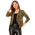 thumbnail image 1 of INSPIRE CHIC Women's Sparkle Long Sleeve Draped Collar Cropped Cardigan, 1 of 6