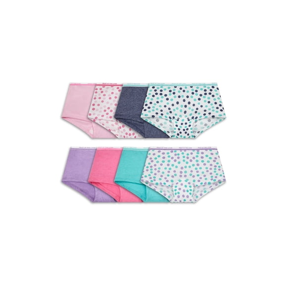 Fruit of the Loom Girls Boy Short Underwear, 8-Pack