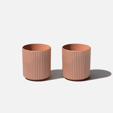 Veradek Demi Series 12" Plastic-Stone Planter - 2-Pack Terracotta