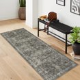 thumbnail image 2 of FairOnly Area Rugs 2'x6' Machine Washable Rugs,Floral Vintage Print Pattern Non Slip Floor Carpet, for Living Room Bedroom Dining Room,Brown & Green, 2 of 8