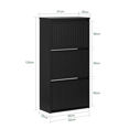thumbnail image 3 of SoBuy 3 Flip-Drawers Shoe Cabinet Shoe Rack Shoe Storage Cupboard Organizer Unit FSR165-H-SCH, 3 of 8