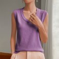 thumbnail image 2 of Plebaso Ribbed Tank Tops for Women Crew Neck Sleeveless Knit Shirts Solid Color Loose Summer Casual Tops, 2 of 5