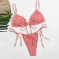 thumbnail image 2 of Womens Swimsuits Three-Point Bikini Skinny Hot Spring with Small Breasts Pink Bathing Suit for Women XS, 2 of 3