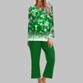 thumbnail image 2 of Pisexur Pyjama de Noël pour Femmes Ensemble Deux Pièces Tendance des Fêtes Imprimé Flocon de Neige Pyjamas de Noël Décontractés Manches Longues Col Rond Hauts Pantalons de Pyjama Tenue de Nuit, 2 of 5