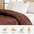 thumbnail image 4 of Imitation Rabbit Fleece Blanket,Double Layer,Thickened Solid Color,Office Nap Blanket,Comfortable,Home Decor,Warmth,Softness,Hot Weather,PENDANE,Coffee, 4 of 6