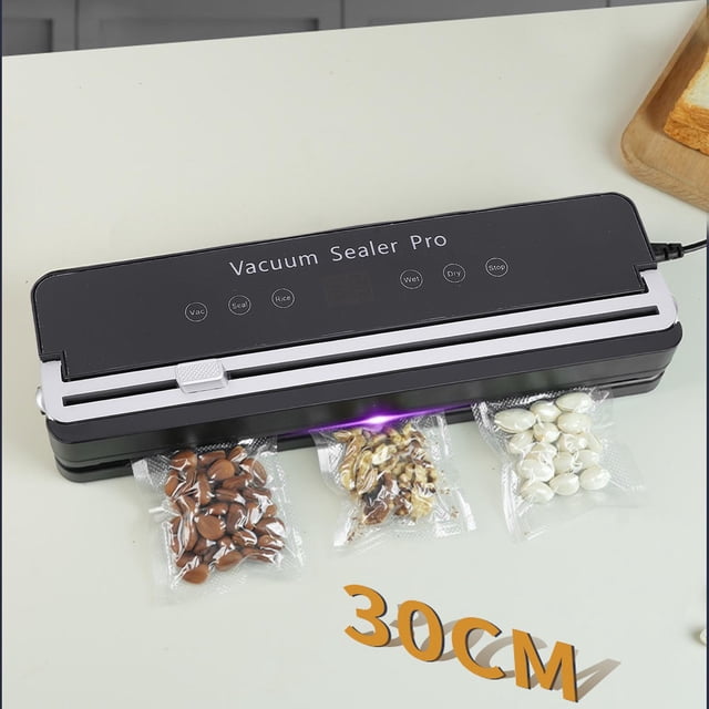 Vacuum Sealer Machine with Cutter, 120W Automatic Vacuum Air Food Sealer Compact Food Vacuum Sealing Preservation System Compact Food Sealing Machine for Home Kitchen