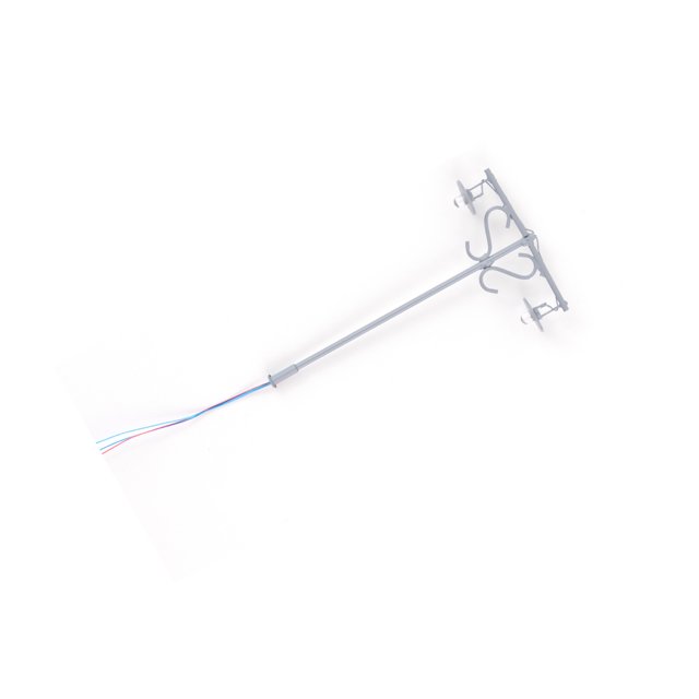 Youkk Lampes de Mise en Page de Modèles à Double Têtes Lampes de Jardin d'Extérieur Échelle Mini Mini Lampadaire Cour Table Train Décorations de Rue Gris(1:87)(Chaud)