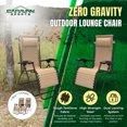 thumbnail image 2 of Caravan Canopy Infinity Zero Gravity Steel Frame Patio Deck Chair, Beige (Pair), 2 of 9
