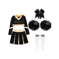 thumbnail image 3 of Aislor Kids Girls Cheerleading Uniform Cheer Outfits Metallic Patchwork Competition Performance Costume D03 12, 3 of 5