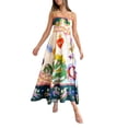 thumbnail image 2 of Kmbangi Robe Sans Manches à Bretelles Spaghetti pour Femme, Été, Imprimée, Fluide, Ligne A, Longue, pour Fête, Cocktail, Plage, Mode Urbaine, 2 of 9