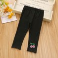 thumbnail image 1 of MeetoTime Infant Toddler Girls Cotton Ribbed Leggings Solid Color Skinny Ankle Length Pants for Kids, 1 of 2