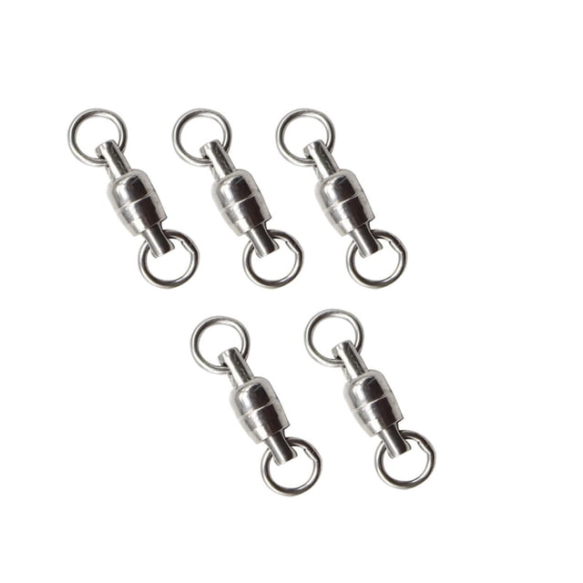 Xingzhi 5 Pcs Connecteur de Roulements à Émerillons Roulement Robuste Anneaux Pleins de Traction Portables Pièces d'Hameçon de Pêche en Acier Inoxydable 6#