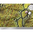 thumbnail image 2 of Soimoi Green Rayon Fabric Leopard & Snake Animal Skin Decor Fabric Printed Yard 56 Inch Wide, 2 of 3