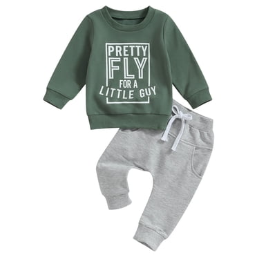 Zshosam Fall Athletic Outfits for Kids Boys Little Boy Clothes Print Sweatshirt Jogging Pants Boys fall winter Outifts Set Size 0 6 Months,(Green 0-6 Months)