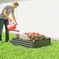 thumbnail image 3 of 4' x 4' x 1' Raised Garden Bed Galvanized Steel Planter Box Light Grey, 3 of 10