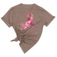 thumbnail image 2 of TIMIFIS Chandails de Sensibilisation au Cancer du Sein pour Femmes Été Ample Imprimé T-Shirt à Col Rond Manches Courtes Blouse Décontractée Automne/hiver, 2 of 5