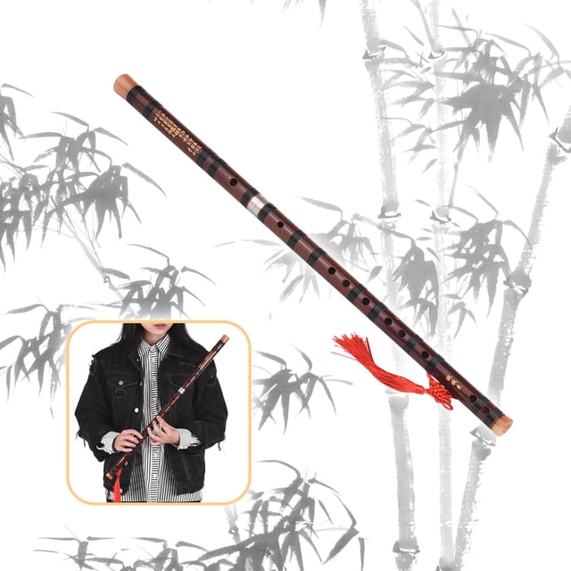 C Key Chinese Traditional Instrument Dizi Bitter Bamboo Flute with Chinese Knot for Beginners