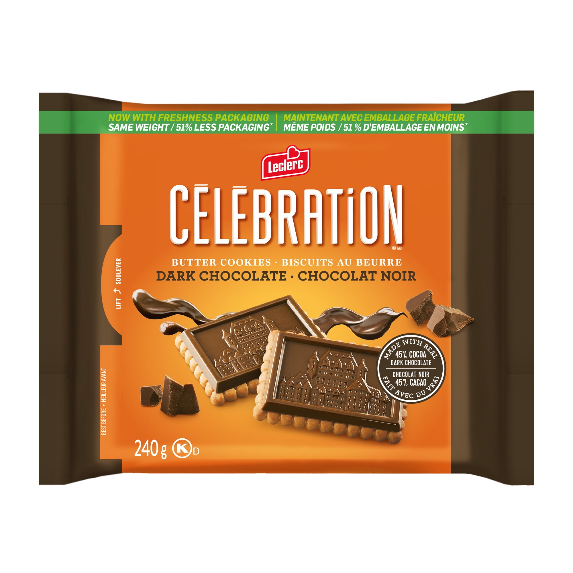Biscuit Tablet Chocolat Noir 45% Celebration Leclerc