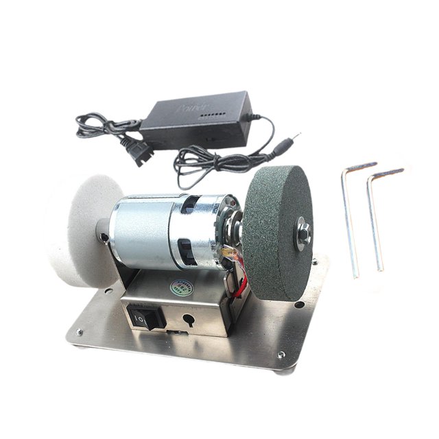 Almencla Mini Bench Grinder Bench Grinding Tool DIY Supplies Multifunction Sturdy Benchtop Sander Polisher for Tabletop Edge Polishing B