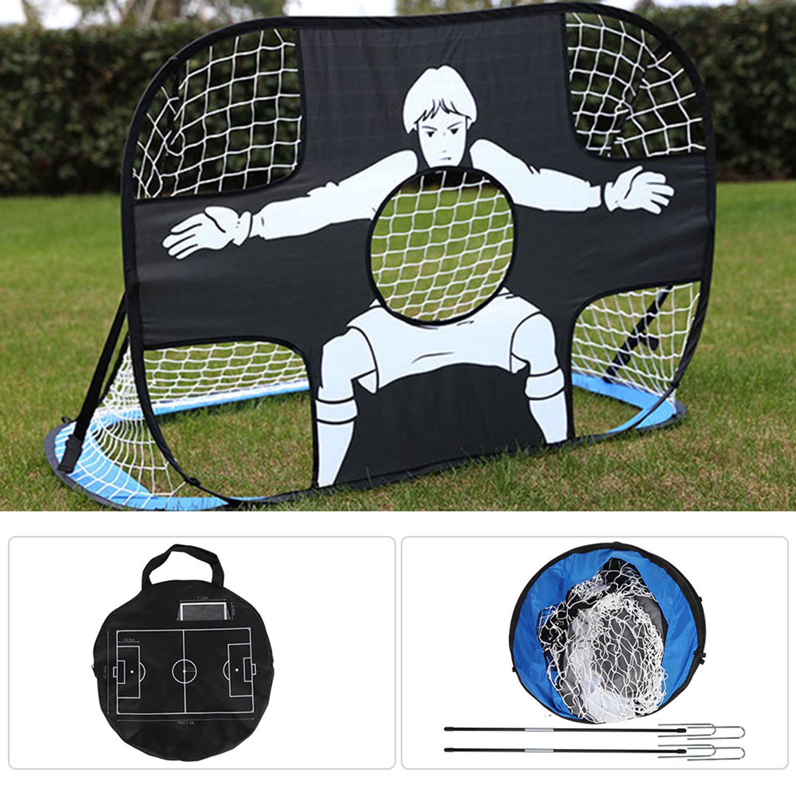 Filet de Poteau de But de Soccer Portable, Grand Filet à Grille Filet d'Entraînement de Soccer, Fil Plat Enfants pour Enfants