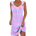 thumbnail image 2 of Pisexur Robe Sans Manches à Col en V pour Femme Été Confort Mode Couleur Unie Poche Robe Sans Manches à Col en V Robe pour Femme, 2 of 5