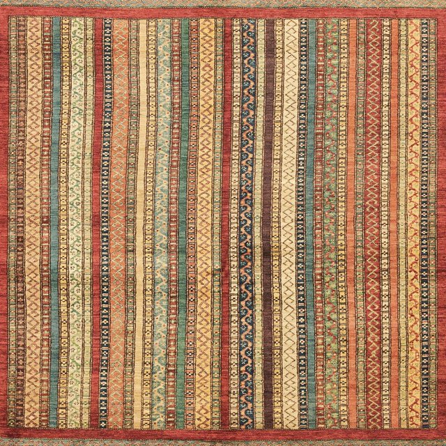 Ahgly Company Tapis d'Intérieur Carrés Abstraits Métalliques Dorés, Tapis de Zone Abstraits, 5 Pieds Carré