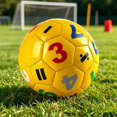 thumbnail image 4 of Linnome Alphabet Number Printed Soccer Ball Educational Soft Kick Ball for Early Learning or Play 5.9in Yellow, 4 of 6