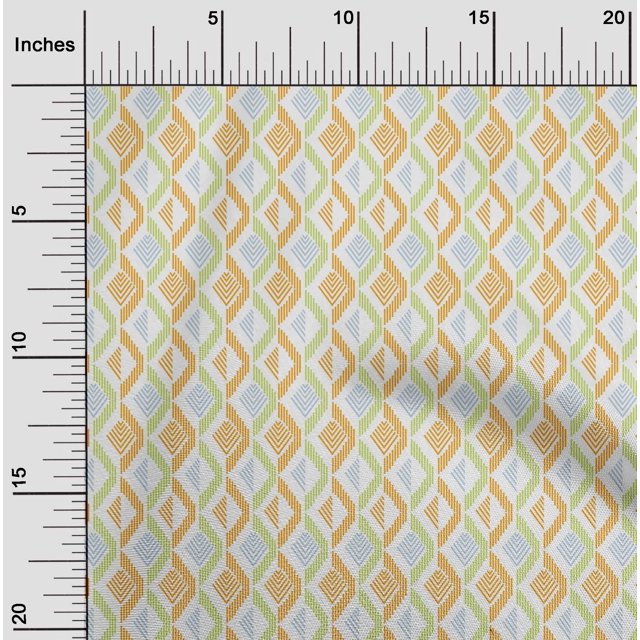 oneOone Cotton Cambric Fabric Diamond Geometric Fabric Prints By Yard 56 Inch Wide