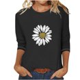 thumbnail image 1 of Blouses pour Femmes T-Shirt Imprimé Manches 3/4 Blouse Col Rond Décontracté, Blouses pour Femmes T-Shirts pour Femmes, Blouses pour Femmes Décontractées, 1 of 3