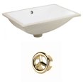 thumbnail image 1 of 20.75-in. W CSA Rectangle Bathroom Undermount Sink Set In White - Gold Hardware AI-20539, 1 of 1