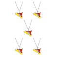 thumbnail image 3 of Transemion Idée-Cadeau Collier Pendentif Unique Convenant à Tous les Âges Déclaration Dorée Couleur Acier Ensemble de 5, 3 of 6