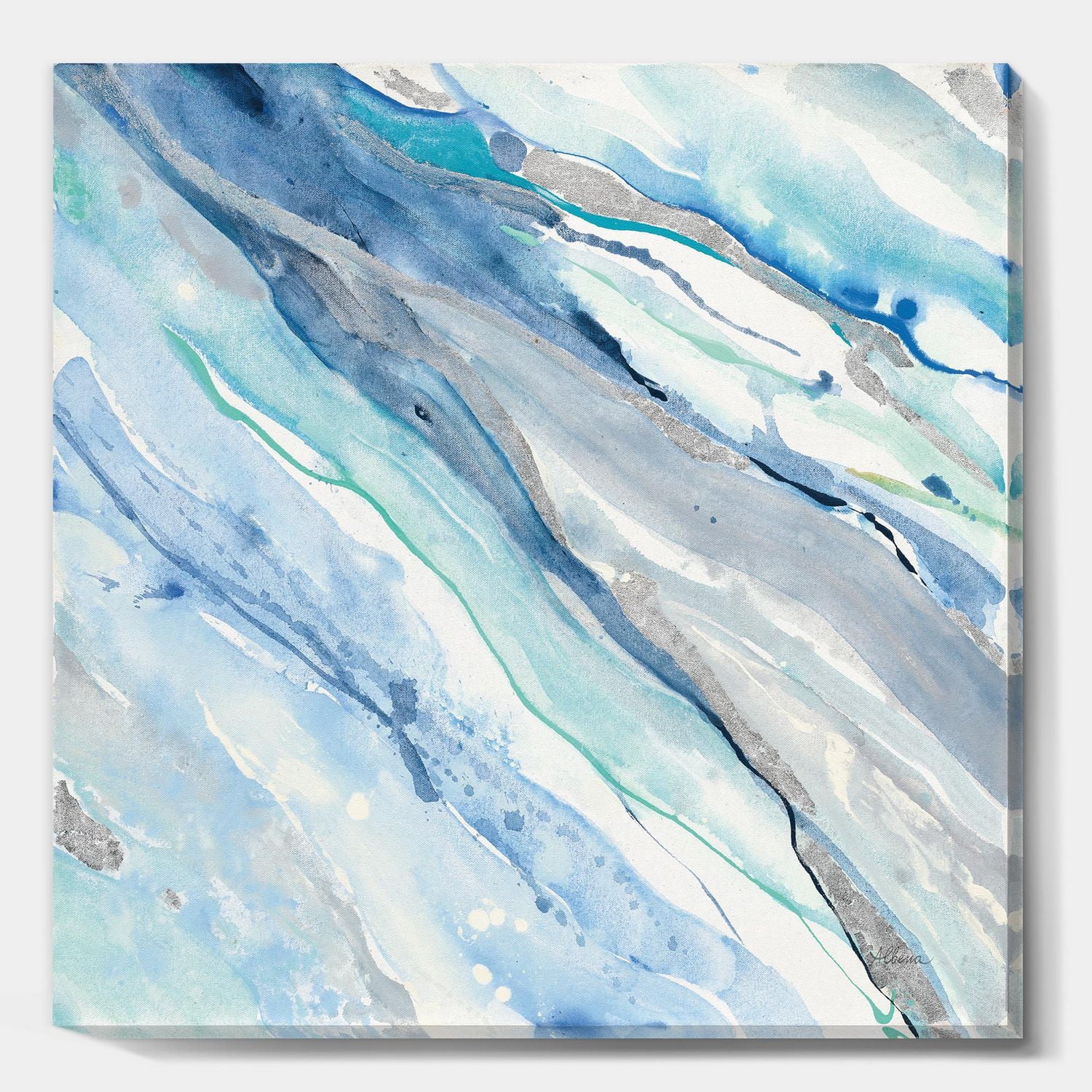 Designart Bleu Silver Spring II Art mural sur toile