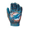 thumbnail image 2 of Wilson NFL Stretch Fit Football Gloves - Adult, Miami Dolphins, 2 of 3