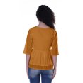 thumbnail image 3 of Moomaya Blouse Ethnique en Coton Peplum Col en V pour Femmes, 3 of 6