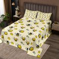 thumbnail image 2 of Erosebridal Kawaii Bee Coverlet Set Twin, Honeycomb Geometric Bedding Set, Groovy Floral Decor, 2-Piece, 2 of 5