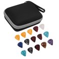 thumbnail image 1 of Guitar Picks Holder, Large Space Easy To Carry Scratch Resistant Guitar Pick Bag Set Waterproof  For Storage Black And Gray, 1 of 8