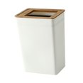 thumbnail image 3 of Bamboo Lid Trash Can Wastebasket Anti Skid Garbage Container Bin Durable Rectangular for Kitchen Bathroom Office Indoor Bedroom Large, 3 of 8