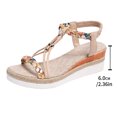 thumbnail image 4 of VEKDONE Sandales Boho Femmes Mode Femmes Décontractées Bout Rond Sandales Confort Plage Chaussures Décontractées, 4 of 9