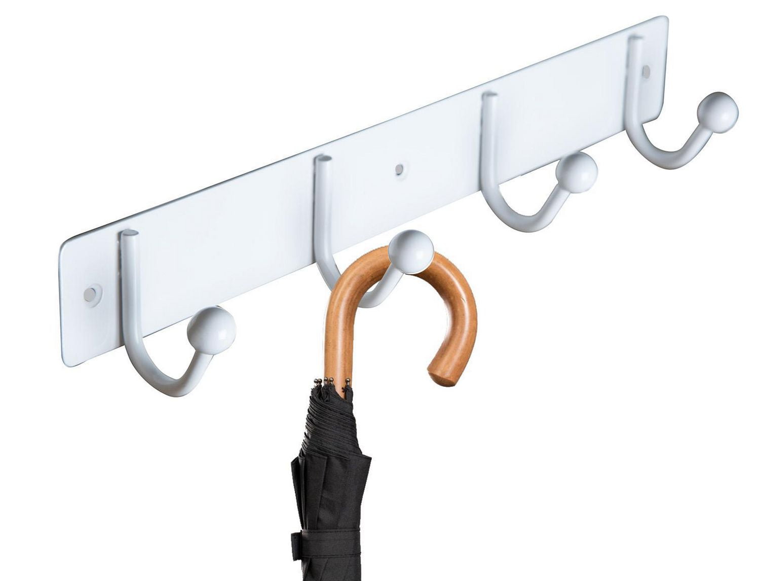 Era Barre 4 crochets Métal Fixation Murale Blanc; Organisateur chapeaux, vêtements et peignoirs