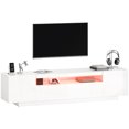 thumbnail image 1 of HOMCOM Modern TV Stand with RGB LED Lights, Entertainment Center, White, 1 of 10