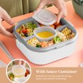 thumbnail image 4 of Double Layer Salad Lunch Container 4-Compartment with Sauce Container Fork Spoon Food Prep Storage Containers, 4 of 8