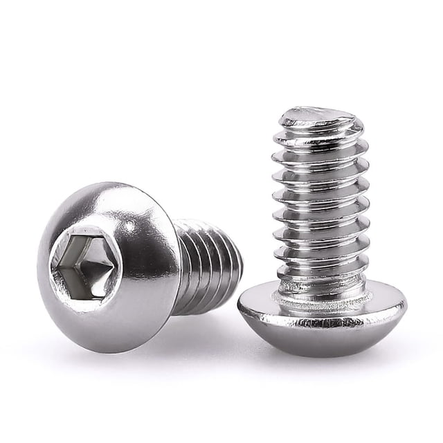 3/8-16 x 5/8" Button Head Socket Cap Bolts Screws, 304 Stainless Steel 18-8, Full Thread, Coarse Thread UNC, Allen Hex Drive, 20 PCS