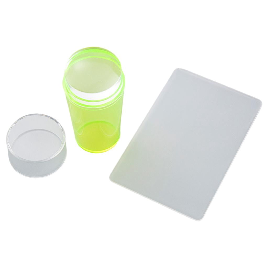 HILABEE Transparent Nail Stamper Scraper Set Nail Stamping Tool No Misplacement Nail Art Yellow