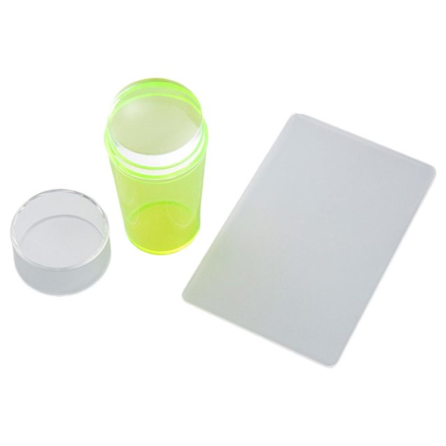 HILABEE Transparent Nail Stamper Scraper Set Nail Stamping Tool No Misplacement Nail Art Yellow